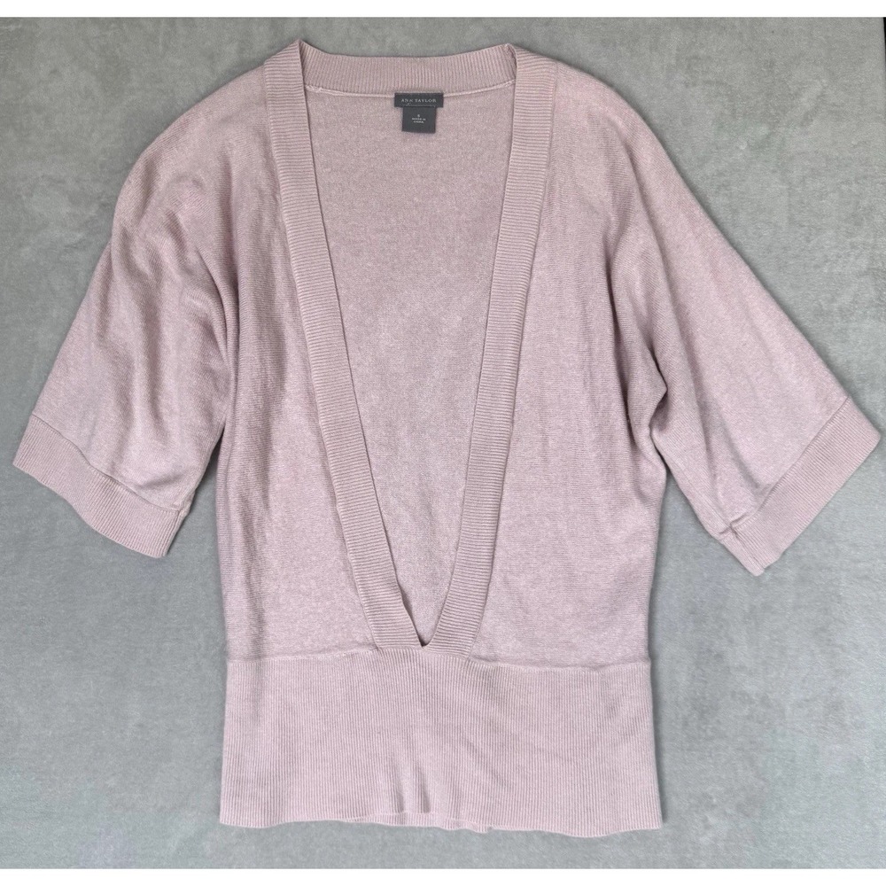 Ann Taylor Cashmere Blend Shirt Womens‎ Small Ballet Pink Clean Girl Money